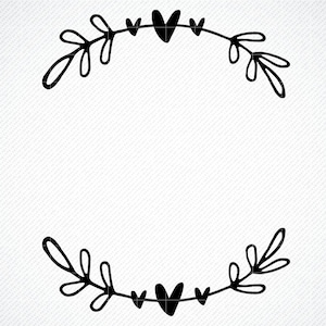 Coroa de louros de coração SVG, Coroa de coração SVG, Coroa de coração PNG, Laurel desenhada à mão svg, Laurel Doodle svg, Valentine Laurel svg, Heart Frame svg