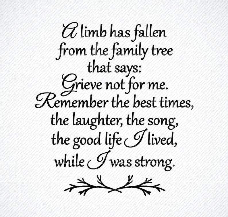 Family Tree Poem A Limb Has Fallen Family Tree Poem A Limb Has Fallen