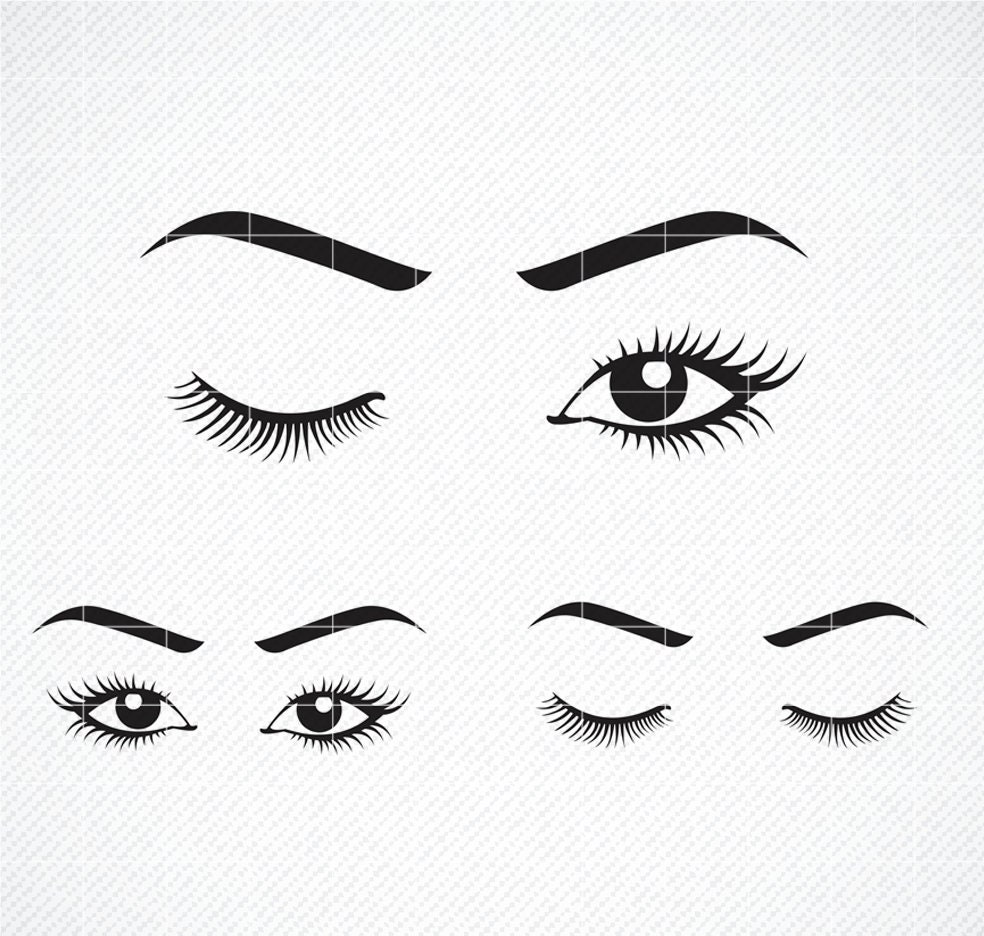 Doll Eyelashes Winking SVG + PNG — drypdesigns