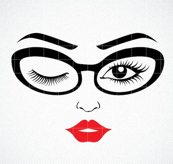Download Women S Face Svg Girl In Glasses Svg Women Face Png Eye Etsy