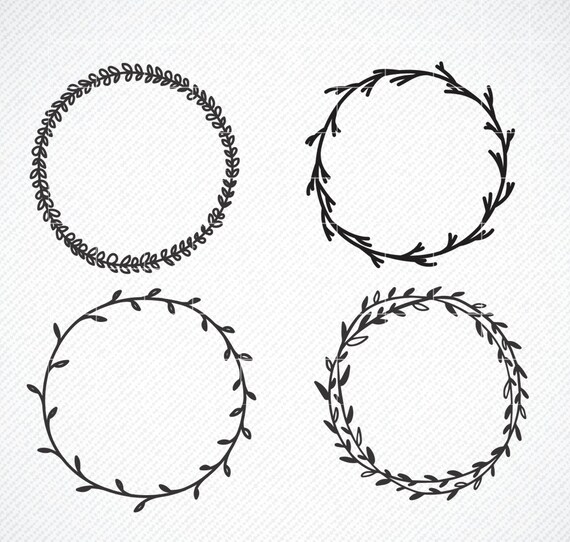 Download Handdrawn Wreath Svg Monogram Svg Monogram Frame Svg Etsy