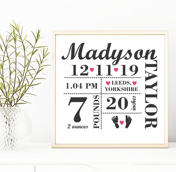 Download Baby Birth Announcement Svg Birth Stats Svg Baby Svg Birth Etsy