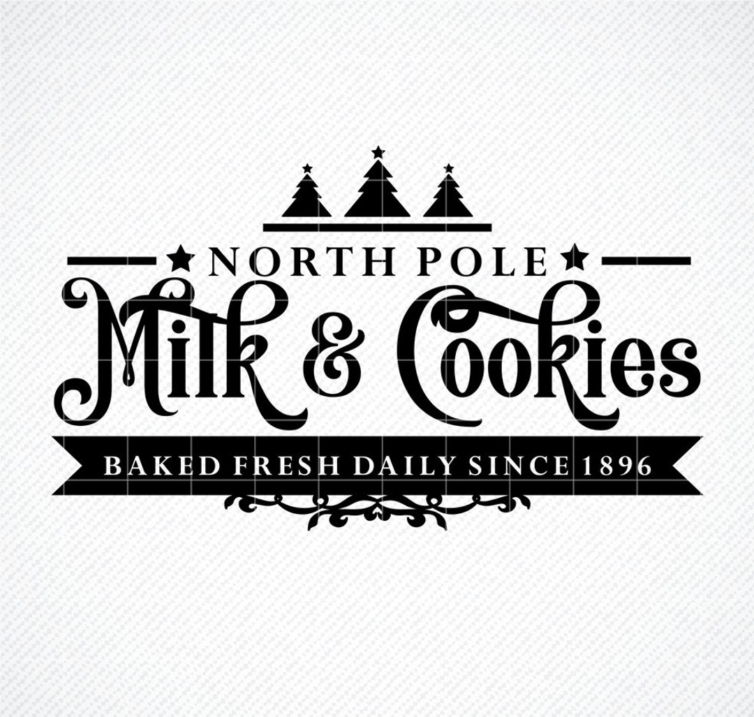 North Pole Milk and Cookie Co. Sign SVG Christmas SVG - Etsy
