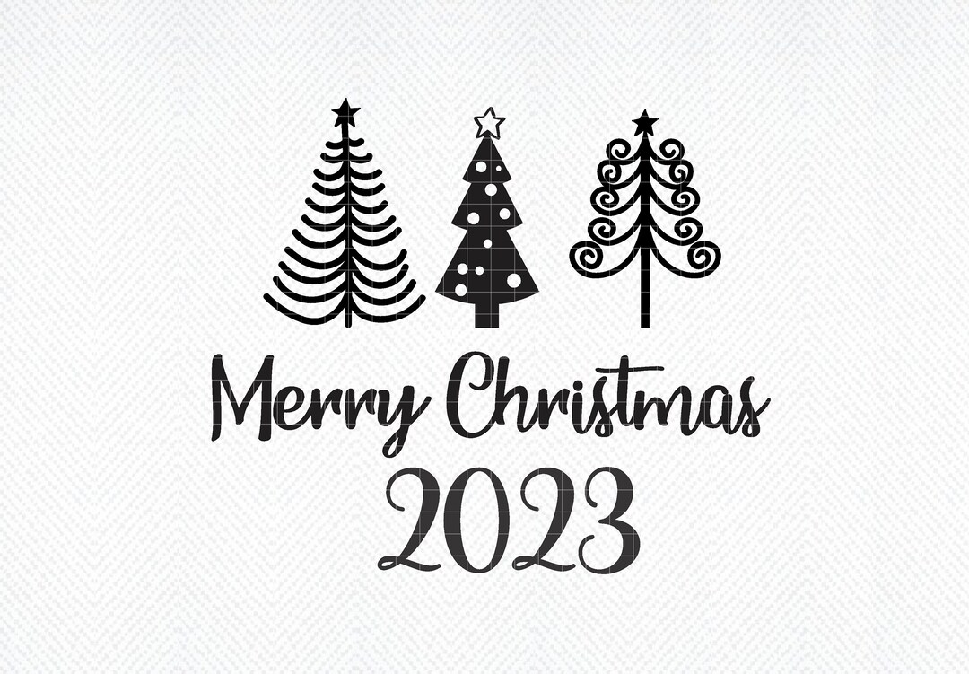 Merry Christmas 2023 SVG, Christmas Tree SVG, Cut Filesvg, Vinyl Decal Svg, Silhouette Svg