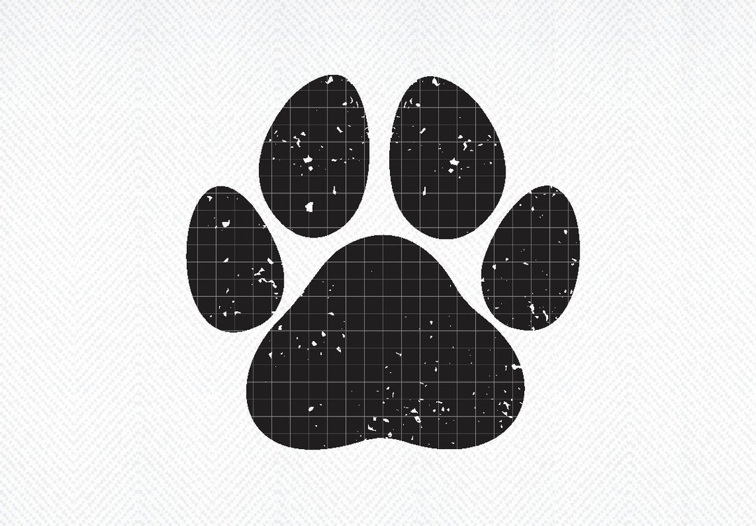 Paw Print SVG, Grunge Paw Print SVG, Distressed Paw Print PNG, Grunge
