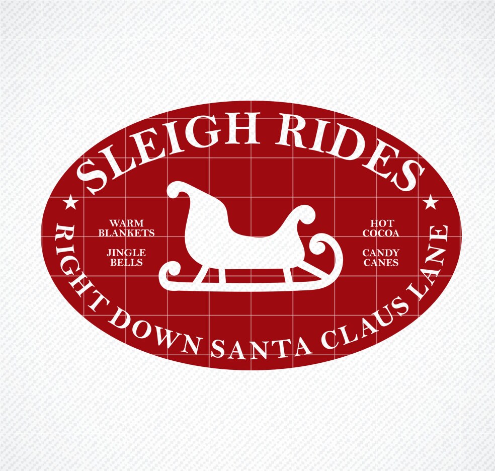 Sleigh Ride Sign SVG Christmas SVG Holiday SVG Png Eps - Etsy
