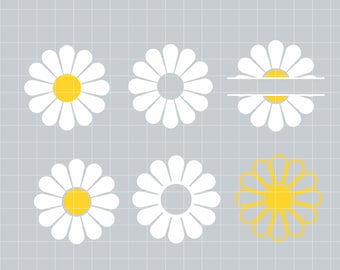 Daisy SVG, Daisy Split Monogram, Flower SVG, Floral SVG, Svg Files for Cricut, Daisy Split Monogram svg, Spring Flower Svg, Daisy Png