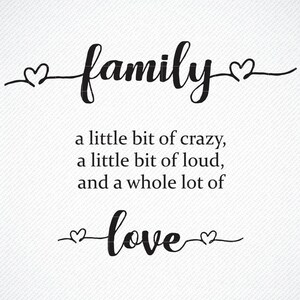 Famille Un peu de fou Un peu de fort Beaucoup d’amour SVG, Citation de famille SVG, Citation de famille SVG, Citation de famille imprimable, Fichier coupé pour Cricut