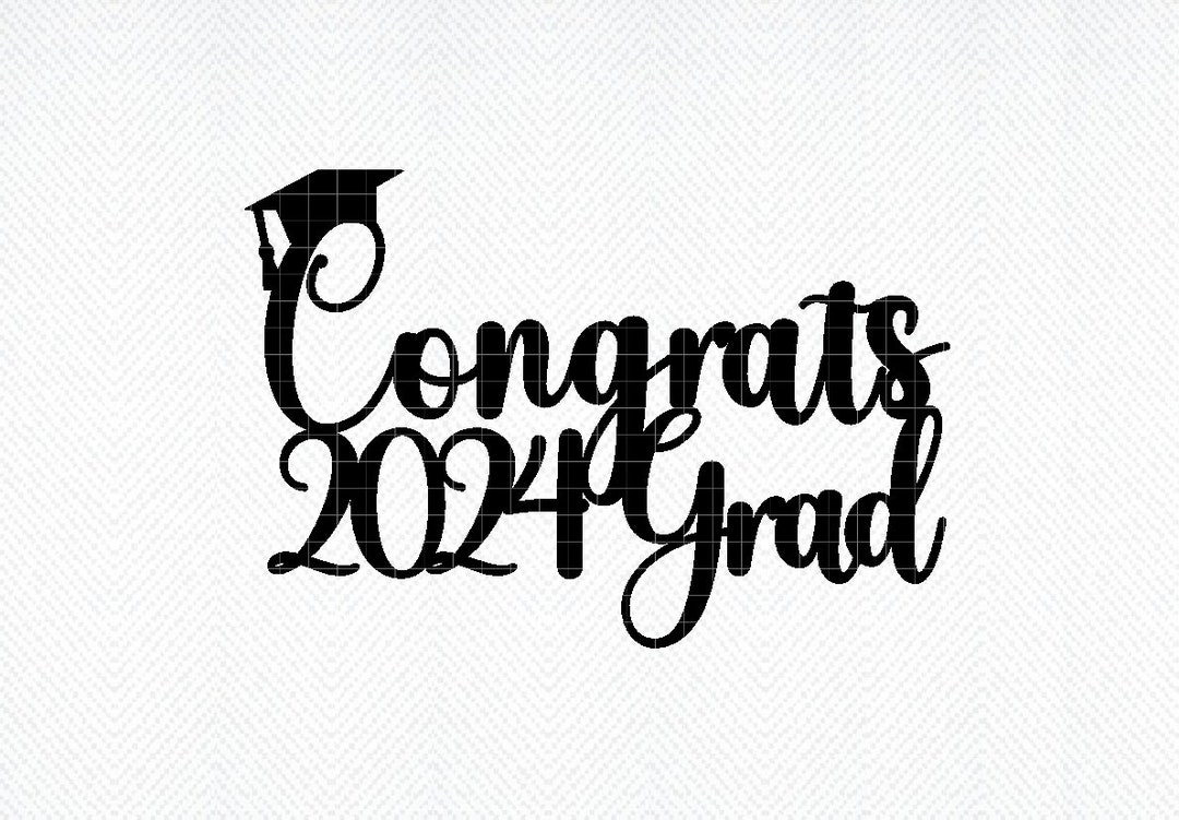 Congrats Grad 2024 SVG Cake Topper Congrats Cake Topper Svg Etsy