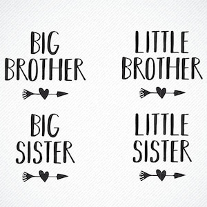 Irmãozinho SVG, Irmãzinha SVG, Big Brother svg, Big Sister SVG, Pacote de Irmãos SVG, Cricut, Arquivos Cortados, Irmãozinho png, Cricut