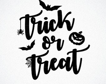 Trick or Treat SVG, Halloween svg, spooky SVG, Digital cut file, instant download svg, boo svg, bat svg, Halloween cut file, commercial use