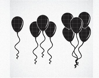 Balloon SVG, Balloons SVG, Birthday Balloons Cut File, Balloon bundle SVG,  Balloon Silhouettes Bundle svg, Balloon Bunch Clipart svg