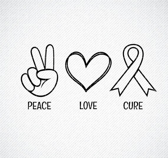 Peace Love Cure SVG Awareness Ribbon Svg Cancer Ribbon - Etsy UK