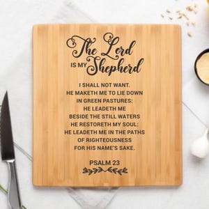 Tabla de cortar Svg, Salmo 23 Svg, Versículo bíblico Svg, Refranes de tabla de quesos, Letrero de cocina Svg, El Señor es mi pastor, Cita cristiana de bandeja Svg
