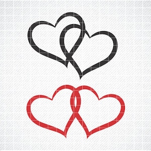 LIEFDE SVG, gekoppelde harten SVG, 2 harten SVG, Love Hearts SVG, Valentijnsdag clipart, Valentine harten, liefde Valentijnsdag SVG