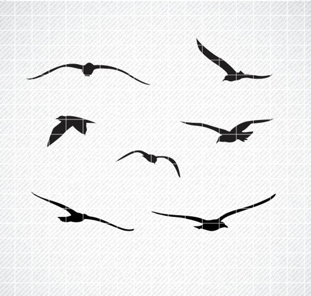 Seagulls SVG, DXF, PNG, Flying Seagull Svg, Vector Cut File for Cricut ...