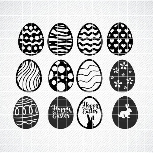 Easter Eggs Bundle SVG, dxf, png, eps. Cutting files. Eggs bundle SVG. Easter svg