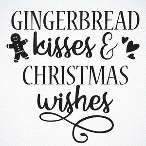 Peperkoek kusjes en kerstwensen SVG, peperkoek SVG, vakantie SVG, Kerstmis SVG, Cricut, gesneden bestanden, silhouet bestanden, downloaden, afdrukken