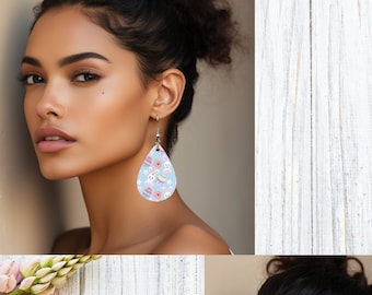 Easter Teardrop Earrings SVG: Sublimation Designs (Instant Download)