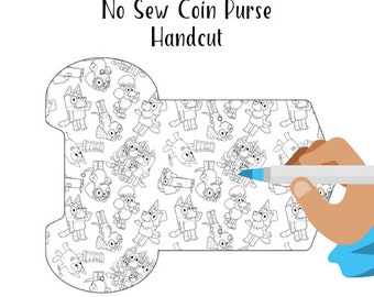 Color Me No Sew Coin Purse: Blue Heeler Dog, DIY Craft