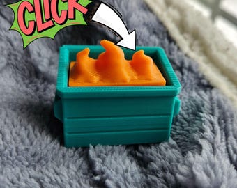 Dumpster Fire Fidget Clicker | 3D Printed Sensory Toy | Fidget