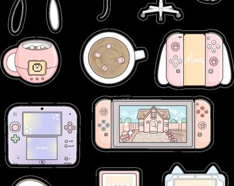 Gamer Girl Matte Sticker Pack: Pastel Kawaii Stickers