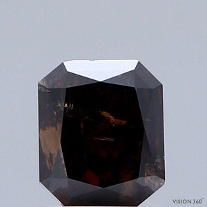 1.50 Carat Natural Fancy Dark Orangy Brown color Diamond ,Radiant Modified Brilliant Cut Diamond , i3  Clarity , For jewellery