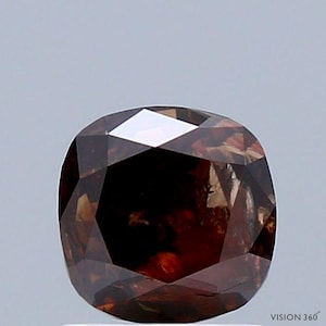 1.68 Carat Natural Fancy Dark Orangy Brown color Diamond ,Cushion Modified Brilliant Cut Diamond , i3 Clarity , For jewellery
