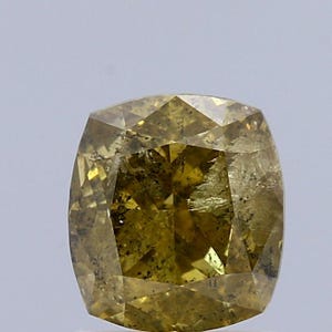 1.30 Carat Natural Fancy Brownish greenish yellow color Diamond ,Cushion Modified Brilliant Cut Diamond , i3 Clarity , For jewellery