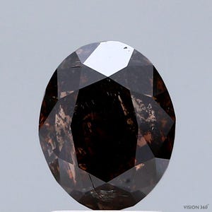 3.58 Carat Natural Fancy Dark Orangy Brown color Diamond ,Oval Modified Brilliant Cut Diamond , i3 Clarity , For jewellery