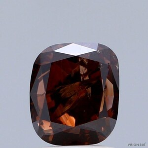 2.68 Carat Natural Fancy Dark Orangy Brown color Diamond ,Cushion Modified Brilliant Cut Diamond , i3 Clarity , For jewellery