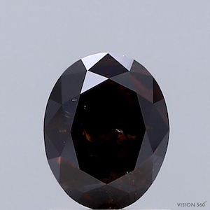 1.38 Carat Natural Fancy Dark Orangy Brown color Diamond ,Oval Modified Brilliant Cut Diamond , i3 Clarity , For jewellery