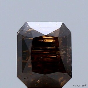 1.67 Carat Natural Fancy Dark Orangy Brown color Diamond ,Radiant Modified Brilliant Cut Diamond , i3 Clarity , For jewellery