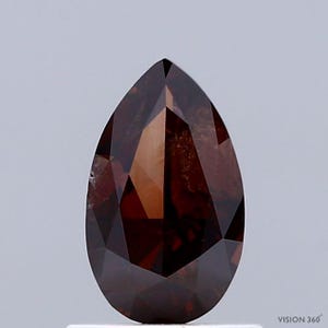 1.06 Carat Natural Fancy Dark Orangy Brown color Diamond ,Pear Modified Brilliant Cut Diamond , i3 Clarity , For jewellery