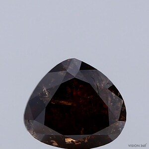 1.60 Carat Natural Fancy Dark Orangy Brown color Diamond ,Heart Modified Brilliant Cut Diamond , i3 Clarity , For jewellery
