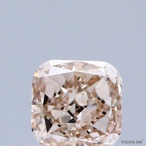 0,38 karaat natuurlijke fancy licht rozebruine kleur diamant, kussen gemodificeerde briljantgeslepen diamant, zuiver Si2 , voor sieraden