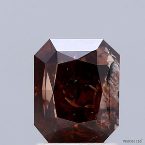 1.50 Carat Natural Fancy Dark Orangy Brown color Diamond ,Radiant Modified Brilliant Cut Diamond , i3 Clarity , For jewellery