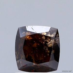 1.73 Carat Natural Fancy Dark Orangy Brown color Diamond ,Cushion Modified Brilliant Cut Diamond , i3 Clarity , For jewellery