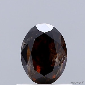 1.08 Carat Natural Fancy Dark Orangy Brown color Diamond ,Oval Modified Brilliant Cut Diamond , i3 Clarity , For jewellery