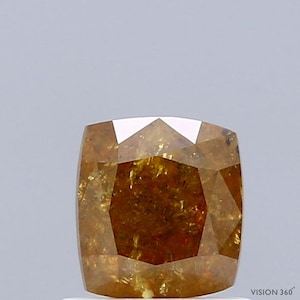 1.27 Carat Natural Fancy Brownish yellowish orange  color Diamond ,Cushion Modified Brilliant Cut Diamond , i3 Clarity , For jewellery