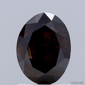 1.37 Carat Natural Fancy Dark Orangy Brown color Diamond ,Oval Modified Brilliant Cut Diamond , i3 Clarity , For jewellery