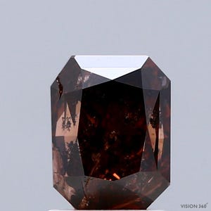 2.10 Carat Natural Fancy Dark Orangy Brown color Diamond ,Radiant Modified Brilliant Cut Diamond , i3 Clarity , For jewellery