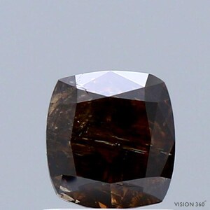 1.29 Carat Natural Fancy Dark Orangy Brown color Diamond ,Cushion Modified Brilliant Cut Diamond , i3 Clarity , For jewellery