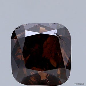 4.02 Carat Natural Fancy Dark Orangy Brown color Diamond ,Cushion Modified Brilliant Cut Diamond , i3 Clarity , For jewellery