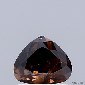 1.02 Carat Natural Fancy Dark Orangy Brown color Diamond ,Heart Modified Brilliant Cut Diamond , i3 Clarity , For jewellery