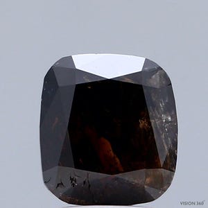 3.02 Carat Natural Fancy Dark Orangy Brown color Diamond ,Cushion Modified Brilliant Cut Diamond , i3 Clarity , For jewellery