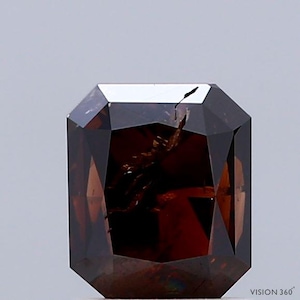 1.61 Carat Natural Fancy Dark Orangy Brown color Diamond ,Radiant Modified Brilliant Cut Diamond , i3 Clarity , For jewellery