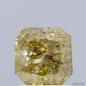 2.10 Carat Natural Fancy Yellow color Diamond ,Square Radiant Modified Brilliant Cut Diamond , i3 Clarity ,yellow diamond for jewellery