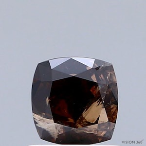 1.11 Carat Natural Fancy Dark Orangy Brown color Diamond ,Cushion Modified Brilliant Cut Diamond , i3 Clarity , For jewellery