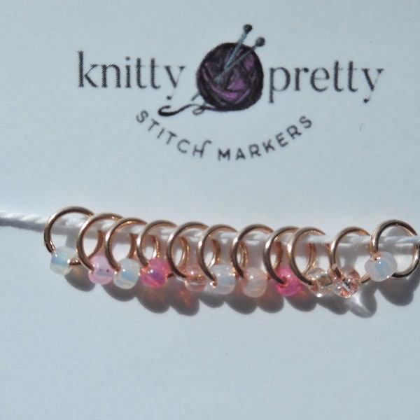 Set of 10 Rose Gold Snag Free Stitch Markers